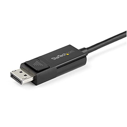 StarTech 6ft USB-C to DisplayPort 1.2 Cable, 4K 60Hz, HDR, Bidirectional | Bidirectional for Windows and Apple M1/M2/M3/M4, USB4 Thunderbolt, Laptop to DP monitor or DP host to display, 21.6Gbps, HBR2 - size: 6.6 ft