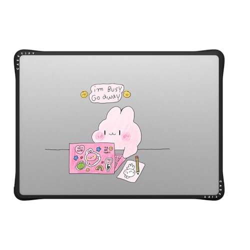 CASETiFY Impact MacBook Pro 14" (M1-M5) Case [Cushioned Impact Corners/Scratch-Resistant/Anti-Slip Grip] - I'm Busy - Clear Black - color: i'm busy, size: MacBook Pro 14
