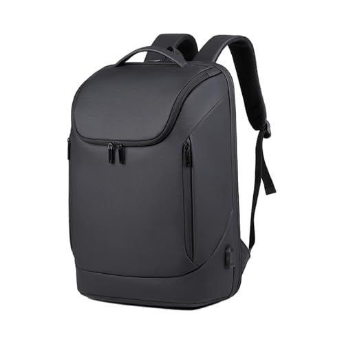 Business Backpack for Women & Men with USB Charging Port Waterproof Scratch-resistant Fabric 17in Travel Laptop Backpack Flight Approved Carry on Backpack Reinforced Breathable Straps Black - color: Black