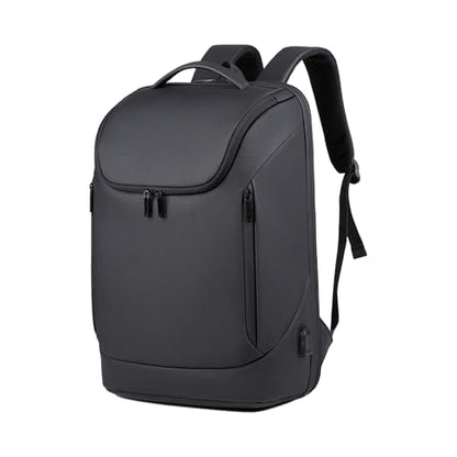 Business Backpack for Women & Men with USB Charging Port Waterproof Scratch-resistant Fabric 17in Travel Laptop Backpack Flight Approved Carry on Backpack Reinforced Breathable Straps Black - color: Black