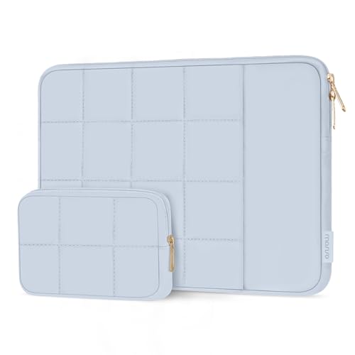 MOSISO Laptop Case 13.3 inch,13-13.3inch Puffy Laptop Sleeve, Baby Blue | Compatible with MacBook Air 13 13.6/Neo/Pro 13/Pro 14,HP Dell ASUS,Twelve Square Quilted Bag with Vertical Pocket&Small Case - color: Baby Blue, size: 13.3 inch
