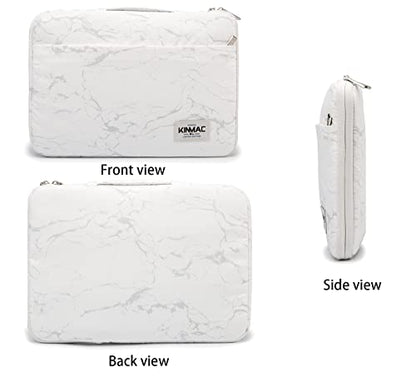 Kinmac 360° Heavy Duty Protective Laptop Sleeve Case Bag Cover with Handle for MacBook Air 13 inch,iPad Pro 13 inch and 13.3 inch HP,Dell,Lenovo,Asus,Acer Laptop (White Marble) - color: White Marble, size: 12 inch-13.3 inch
