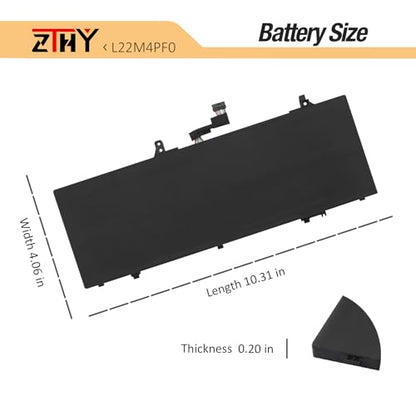 L22M4PF0 L22C4PF1 Laptop Battery Replacement for Lenovo Yoga Slim 6-14APU8 | 6-14IAP8 6-14IRH8 6-14IRP8 7-14IMH9 7-14IRP8 Series 5B11J63614 5B11N45328 L22C4PF0 L22D4PF0 L22D4PF1 L22M4PF1 15.44V 60Wh - size: 10.24*3.98*0.20 inchL22M4PF0