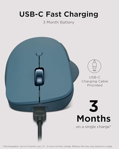 Lenovo Yoga Pro Mouse, Bluetooth, USB-C Rechargable, Dual Mode Bluetooth, 6 Button, Right Handed Design, Ergonomic Design, Programmable Buttons, 2-Way Metal Scroll Wheel, Tidal Teal - color: Tidal Teal Pro
