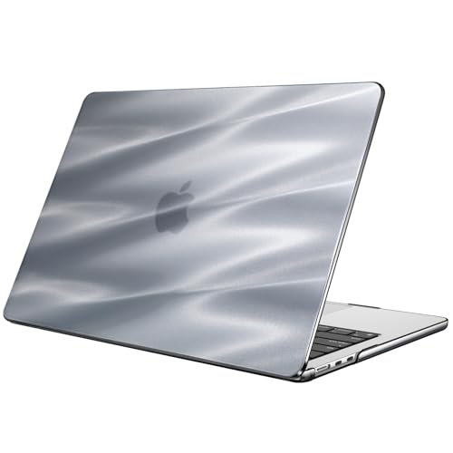 Fintie Case for MacBook Air 13.6 A3449/A3240/A3113/A2681, Satin Silver | 2022-2026, M2/M3/M4/M5, Snap-On Shell Cover, Full Port Access, Easy On/Off, Lightweight - color: Satin Silver