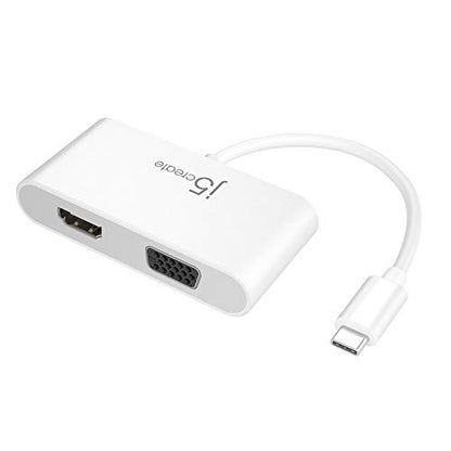 j5create USB-C to HDMI/VGA Adapter - Support 4K60Hz HDMI or 1080p VGA, Mirror and Extended Mode - Compatible with iPad Pro, MacBook, Surface Laptop and Thunderbolt 3/4 (JCA174)