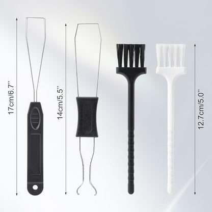 Quacc Keycap Remover Tool Set, 2 PCS Stainless Steel Keycap Pullers with 2 PCS Keyboard Brushes for Mechanical Keyboard