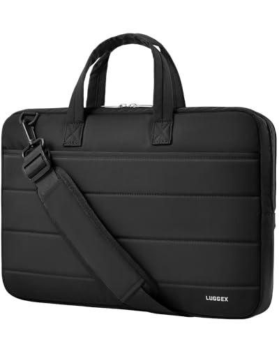 LUGGEX Laptop Case Sleeve 17-17.3 Inch, LTX02 360° Protective 17 Inch Laptop Shoulder Bag Computer Carrying Case Compatible with HP, Dell, Lenovo (LTX-Core, Black) - color: Black, size: 17-17.3 Inch