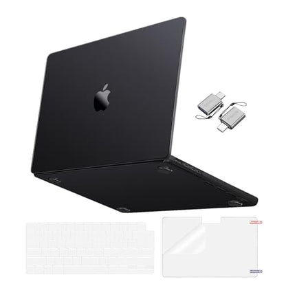 MOSISO Compatible with MacBook Pro 16 inch Case M5 M4 M3 M2 M1 2026-2021 | 4 in 1 Kit Seamlessly Closes Anti-Fingerprints Hard Shell for A3429 A3428 A3403 A3186 A2991 A2780 A2485, Space Black Clear - color: Space Black Clear