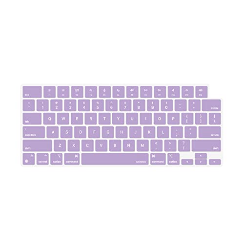 MOSISO Keyboard Cover Skin Compatible with MacBook Air 15 inch M3 M2 | A3114 A2941/Air 13.6 A3113 A2681/Pro 14/16 M4 M3 M2 M1, Light Purple - color: Light Purple