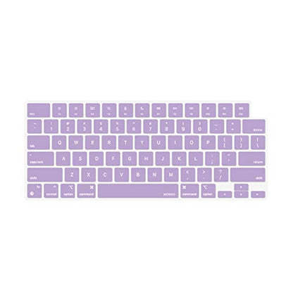 MOSISO Keyboard Cover Skin Compatible with MacBook Air 15 inch M3 M2 | A3114 A2941/Air 13.6 A3113 A2681/Pro 14/16 M4 M3 M2 M1, Light Purple - color: Light Purple