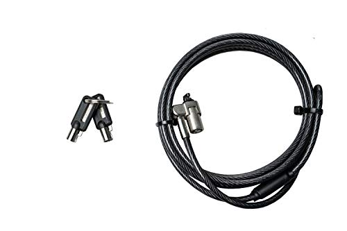 CTA Digital Steel Security Lock – CTA Looped Steel Security Cable Lock with Standard Kensington Lock and Key for Laptops (LT-SC) - style: Kensington Lock