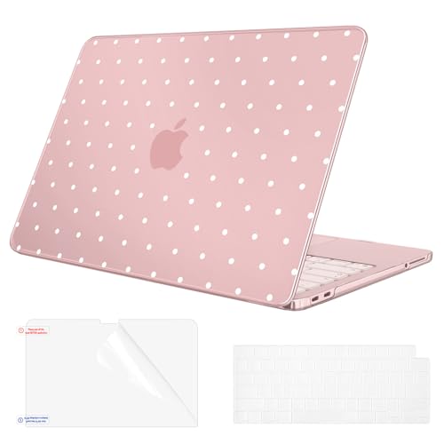 Fintie Case for MacBook Neo 13 Inch with Keyboard Skin & Screen Protector | 2026 A3404, Snap-On Design, Slim Fit, Hard Shell Cover, Blush Polka Dot - color: Blush Polka Dot
