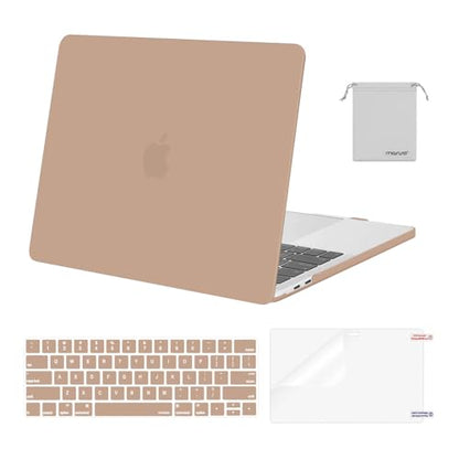 MOSISO Compatible with MacBook Pro 13 inch Case M2 M1 2026 2025 2024-2016 | A2338 A2251 A2289 A2159 A1989 A1708 A1706, Plastic Hard Shell&Keyboard Cover&Screen Film&Storage Bag, Bronze Brown - color: Bronze Brown