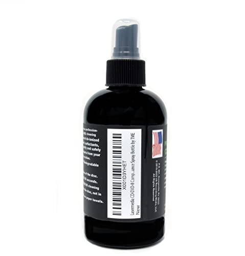 TME CD DVD Cleaning Solution Fluid (Not a Scratch Remover) 8 Ounce (237 ML) Spray Bottle Cleaner CD-DVD-8 Made in USA