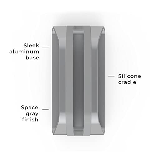 HumanCentric Vertical Laptop Stand Compatible with MacBook Pro & Air | PC Desk Stand, Aluminium, Exchangeable Inserts for Different Device Models, Space Grey, Fits MacBook Pro & MacBook Air - color: Space Gray