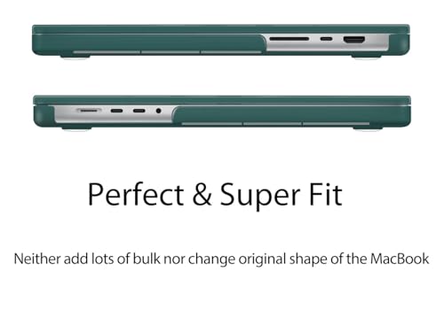 UESWILL Compatible with MacBook Pro 14 inch Case 2026-2021 Release with M5 M4 M3 M2 M1 Pro Max chip & Touch ID, Laptop Matte Hard Shell Protective Cover, Peacock Green - color: Peacock Green, size: MacBook Pro 14" (M1 M2 M3 M4 M5)