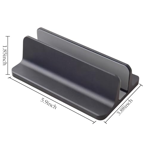 Vertical Laptop Stand Holder, Desktop Aluminum Stand for MacBook with Adjustable Dock Size, Fits All MacBook, Surface, Chromebook and Gaming Laptops (Up to 17.3 inches), Black - color: Black