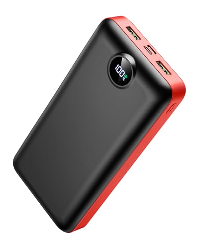 LOOPEAK Portable Charger Power Bank 50000mAh 22.5W Fast Charging Battery Bank USB C External Battery Pack with 3 Output & 2 Input Digital Display for iPhone 16/15/14/13/12, Samsung, iPad etc (Red) - color: Red