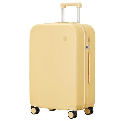 mixi Luggage Suitcase with Spinner Wheels, Hardside Rolling Suitcase PC with Cover & TSA Lock Lightweight Travel Case 26in Checked in, Lark Yellow - color: Lark Yellow, size: 26in Checked in