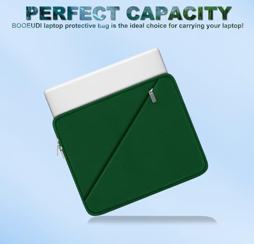 Laptop Case 15.6 inch, Traveling Carrying Computer Bag with Zippered Pocket, Shockproof Protective Laptop Sleeve Compatible for Apple Notebook, HP, Dell, Acer, Asus, Lenovo, Deep Green - color: Deep Green, size: 15.6 inch