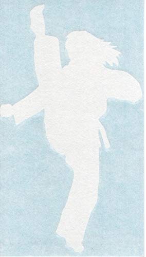 Karate Girl Kick - Female Martial Arts Tae Kwon Do - Cars Trucks Moped Helmet Hard Hat Auto Automotive Craft Laptop Vinyl Decal Store Window Wall Sticker 04062