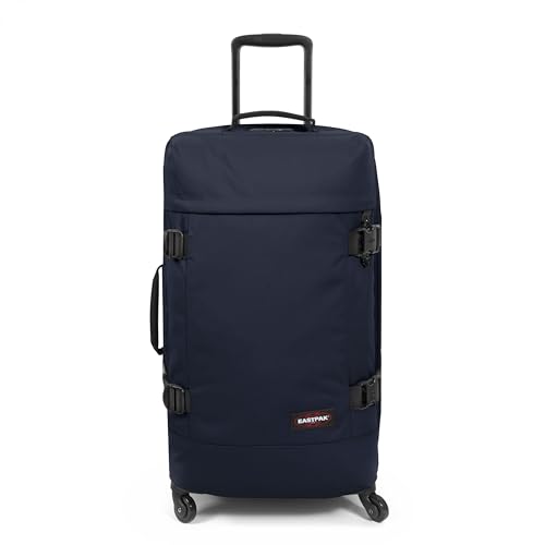 EASTPAK TRANS4 M – 68L Medium Checked Luggage Bag, Two Compartments, TSA Lock, 360° Spinner Wheels, and Telescopic Handle, Ultra Marine - color: Ultra Marine, size: 68 Liter Checked Bag