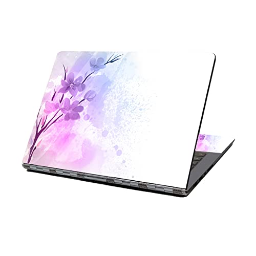 Laptop Skin Sticker Decal,12" 13" 13.3" 14" 15" 15.4" 15.6" Laptop Skin Sticker Protector Cover for Toshiba Hp Samsung Dell Apple Acer Leonovo Sony Asus Laptop Notebook (Purple Flower) - color: Purple Flower
