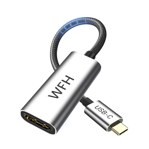 WFH USB C to HDMI Adapter[4K@60Hz],Thunderbolt 3/4 to HDMI Adapter,High-Speed Type C HDMI Converter,Compatible for MacBook Pro,iPhone17 Max Plus,iPad Air,XPS,Galaxy S24Ultra,iMac Mini Etc.-Silver - color: Silver