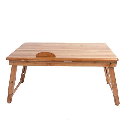 Brown Portable Folding Laptop Computer/Notebook/Tablet Desk, Table and Serving Tray - 21.68"