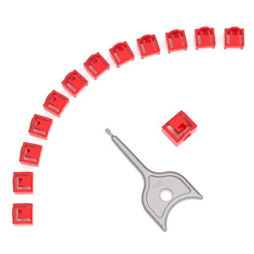 12-Pack RJ45 Port Lock with 1 Key,Security Network Port Lock & Dust Cover,Female RJ45 Connector Blocker Cap Protector for Computers,Servers, Routers & More (Red) - color: Red, size: 12+1