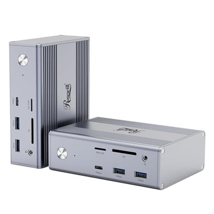 Rosewill 14-in-1 USB C Laptop Docking Station, 100W PD Charging, 4K@60Hz Display, Triple 4K Display HDMI,10Gbps Transfer & Ethernet, Mac, Android, Windows/Dell/HP/Lenovo/Asus/Acer/ (Include Charger) - style: USB C
