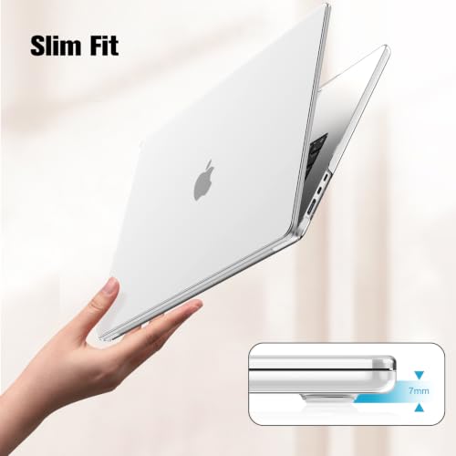 Fintie Case for MacBook Air 15.3 A3448/A3241/A3114/A2941, Crystal Clear | 2023-2026, M2/M3/M4/M5, Snap-On Shell Cover, Full Port Access, Easy On/Off, Lightweight - color: Crystal Clear
