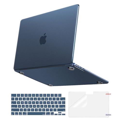 MOSISO Compatible with MacBook Air 15 inch Case M5 M4 M3 M2, Midnight Clear | 3 in 1 Kit Crack-Resistant&Fingerprints-Resistant Hard Shell Cover for 2026-2023 A3448 A3241 A3114 A294 - color: Midnight Clear