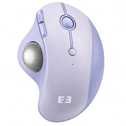seenda Wireless Trackball Mouse, Ergonomic Bluetooth Mouse,Light Purple | USB-C rechargeable, 3-device Bluetooth+2.4G USB, thumb control, 5-level DPI and space-saving comfort for laptop, PC and Mac. - color: Light Purple