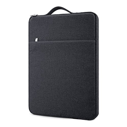 14 Inch Laptop Sleeve Case Water-Resistant Protecive Bag with Front Pocket Retractable Handle Notebook Carrying Case for 14 Inch Chromebook Notebook,Black - color: Black, size: 14"
