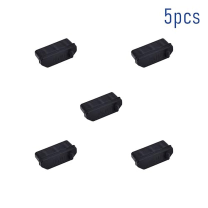 5 PCS HDMI Port Anti-dust Plugs, Silicone Covers Caps Stoppers, Port Protector for TV, Computer, Other Devices, 0.51 x 0.19 (LxW) - size: HDMI/Black/5 PCS