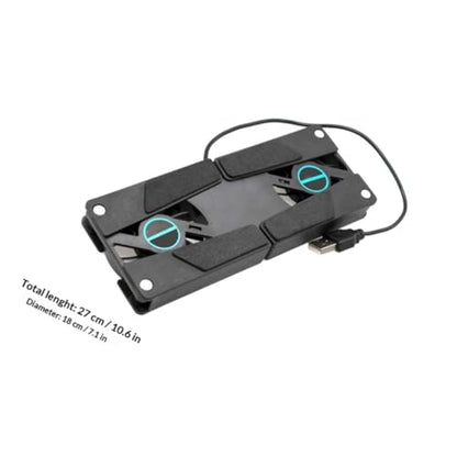 NUOBESTY 2PCS Laptop Cooling Pad Dual Fan USB Powered Quiet Laptop Cooler Stand with Slip Design for Heat Reduction and Compact Storage