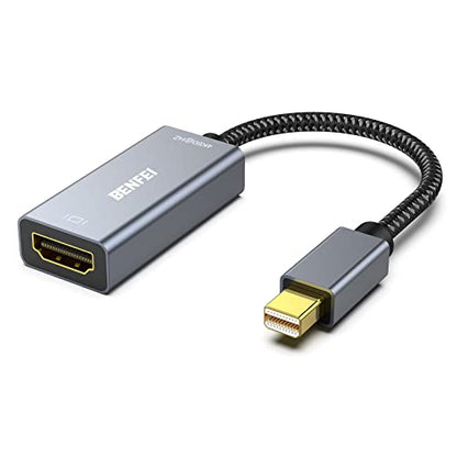 BENFEI Mini DisplayPort(Thunderbolt) to HDMI Adapter 4K@60Hz, Compatible with MacBook Air 2010-2017, MacBook Pro 2010-2015,Mac mini 2010-2014, Surface pro 1/2/3/4[Aluminium Shell&Nylon Cable] - size: 1 Pack, style: 4K@60Hz