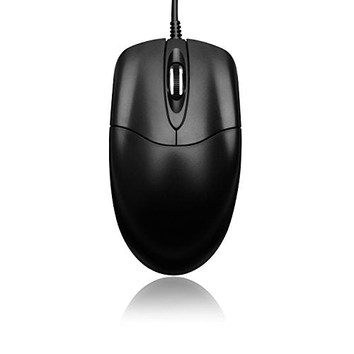 Adesso 3-Button Desktop Optical Scroll USB Mouse with 1000 DPI Resolution (HC-3003US), Black | 1000 DPI Resolution - style: USB
