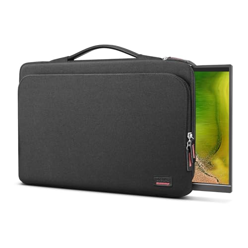 18.5 Inch Portable Monitor Case, 18.5 inch Protective Carrying Cover with PU Handle, Large Accessory Pocket and Water Resistant for Travel Monitor Bag Display Screen Sleeve, Black - color: Black, size: 18.5inch