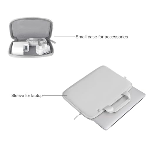 MOSISO Laptop Case 13.3 inch, 13-13.3 inch Laptop Sleeve Bag Compatible with MacBook Air/Pro 13 / Pro 14, HP Dell ASUS, Neoprene Carrying Computer Bag with Handle&Detachable Small Case, Gray - color: Gray, size: 13.3 inch