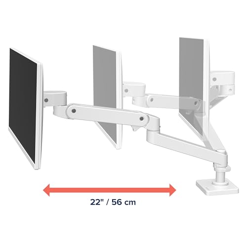 Ergotron – Upgraded LX Pro Premium Monitor Arm, Single Monitor Desk Mount – fits Flat Curved Ultrawide Computer Monitors up to 34 Inches, 4 to 22 lbs, VESA 75x75mm or 100x100mm – White