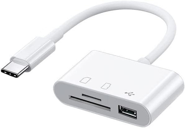 USB C SD Card Reader, USB C to Micro SD TF Memory Card Reader, 3-in-1 USB Camera Card Reader Adapter