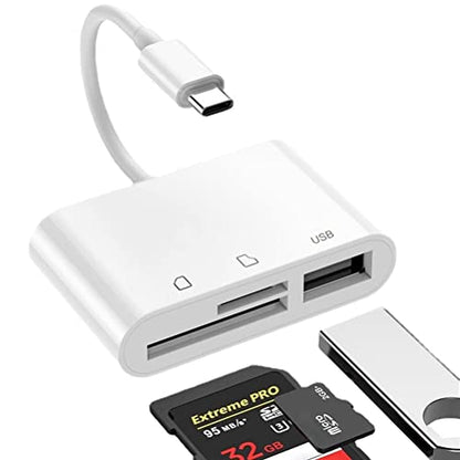 SD Card Reader, USB C Micro SD Card Reader, Memory Card Reader | Type C SD/TF Card Reader, Compatible with iPhone 17/16/15, Samsung Galaxy S25/S24/S23, iPad, MacBook, Laptops,Tablets (White)