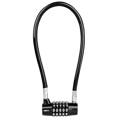 Cable Locks with Combination,Steel Cable Rope Wire 5-Digit Combination Lock with Resettable Code for Bikes, Lockers, File Cabinets, Wardrobes, Small Fences,gate Lock, Pool Padlock. - size: Span 7 in,Cable length15*0.3 in
