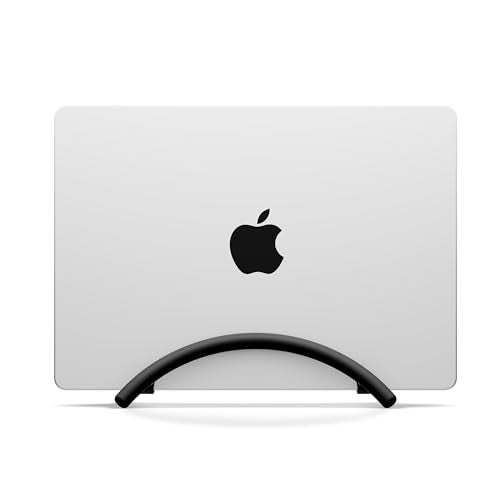 Twelve South BookArc Flex Vertical Laptop Stand – Space-Saving MacBook Stand, Adjustable Holder for Desk, Single Slot Dock for Monitor Display, Non-Slip, Upright Storage, Black