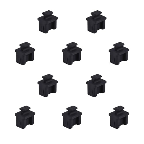 10 PCS SFP-B Port Anti-dust Plugs, Silicone Covers Caps Stoppers, Port Protector for Ethernet SFP Port, 0.55 x 0.47 x 0.67 (LxWxH) - size: SFP-B/Black/10 PCS