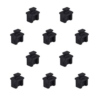10 PCS SFP-B Port Anti-dust Plugs, Silicone Covers Caps Stoppers, Port Protector for Ethernet SFP Port, 0.55 x 0.47 x 0.67 (LxWxH) - size: SFP-B/Black/10 PCS