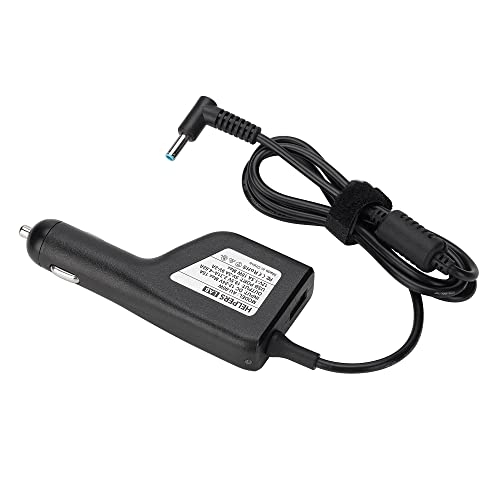 19.5V 3.33A 65W Blue Tip Car Adapter Charger with USB QC3.0 Compatible for HP Laptop Envy4 Envy6 EliteBook TouchSmart Folio Pavilion Stream Spectre Zbook chromebook Power Supply